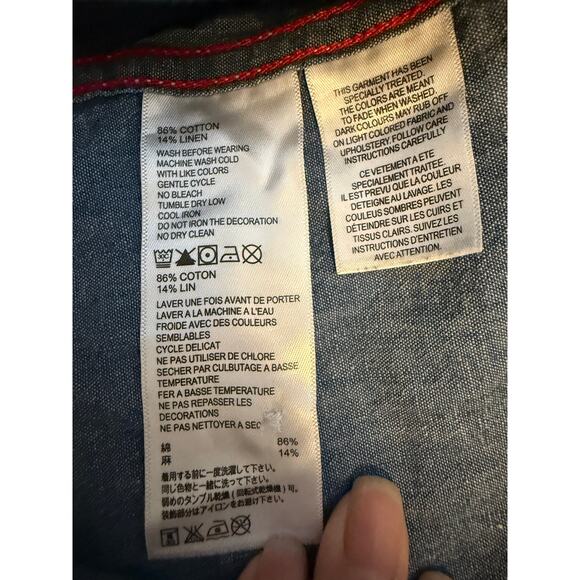 Tommy Bahama XXL Kraken Shirt Blue Chambray Linen Blend Button Up Eclectic Gpa - Picture 7 of 11